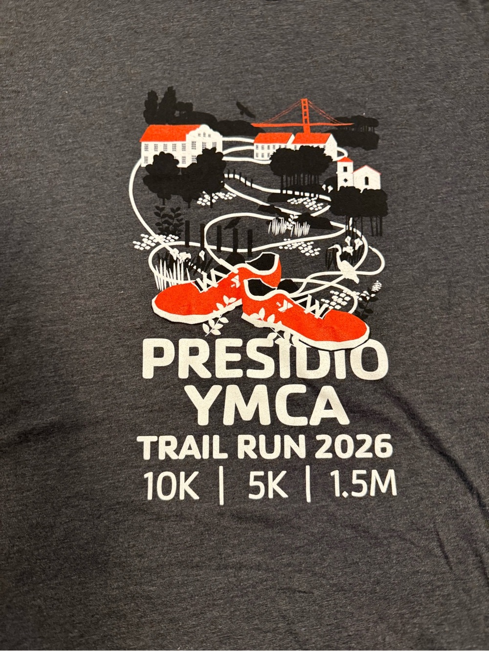 🌉Bella Canvas Gray Presidio YMCA Trail Run 2026 XXL XL Mens San Francisco TShirt